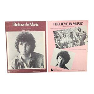 Vintage Mac Davis I Believe In Music Sheet Music Lot Of 2 Gallery Columbia